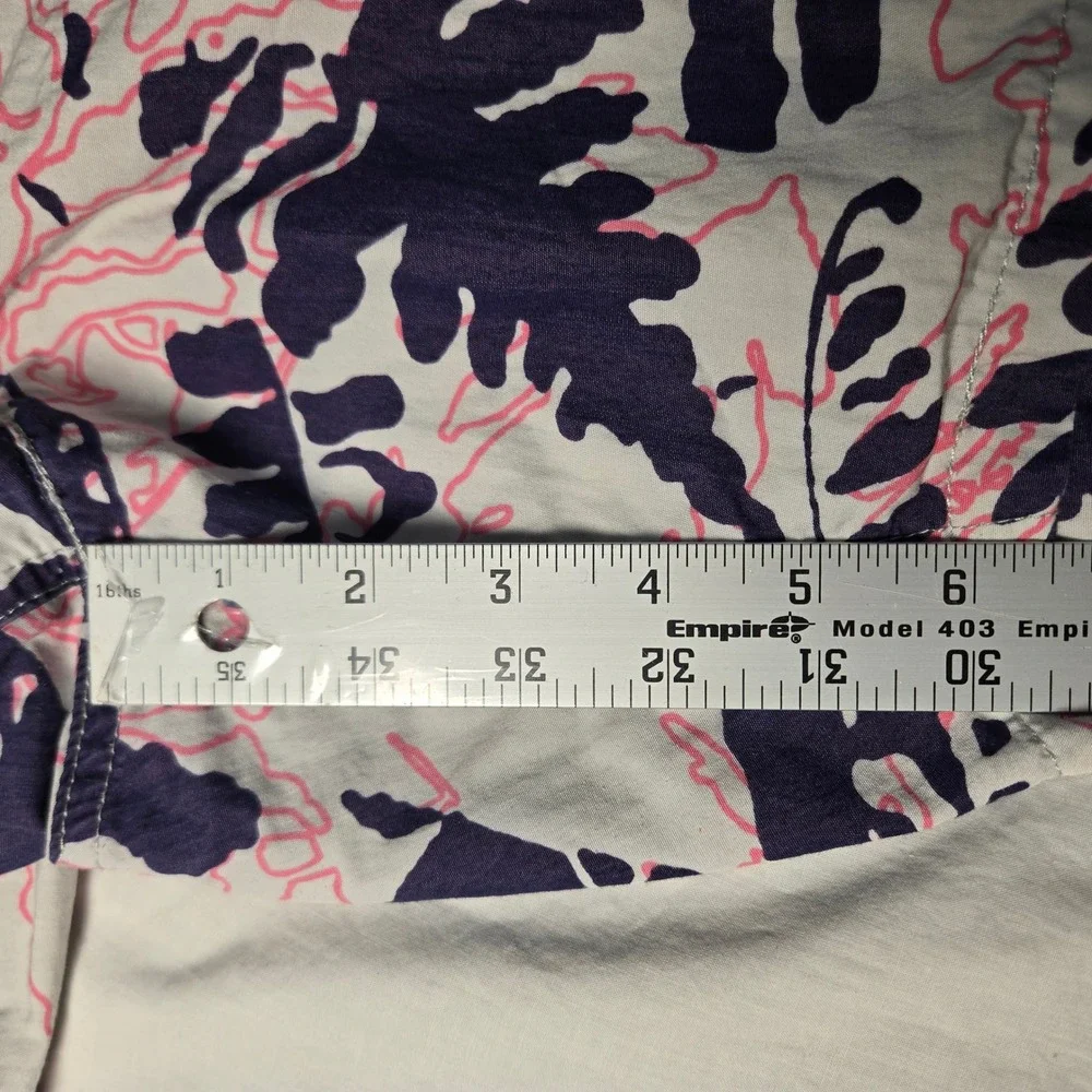 Levis Mens Hybrid Board Shorts Large Tropical Fern Leaf Print Navy Pink White